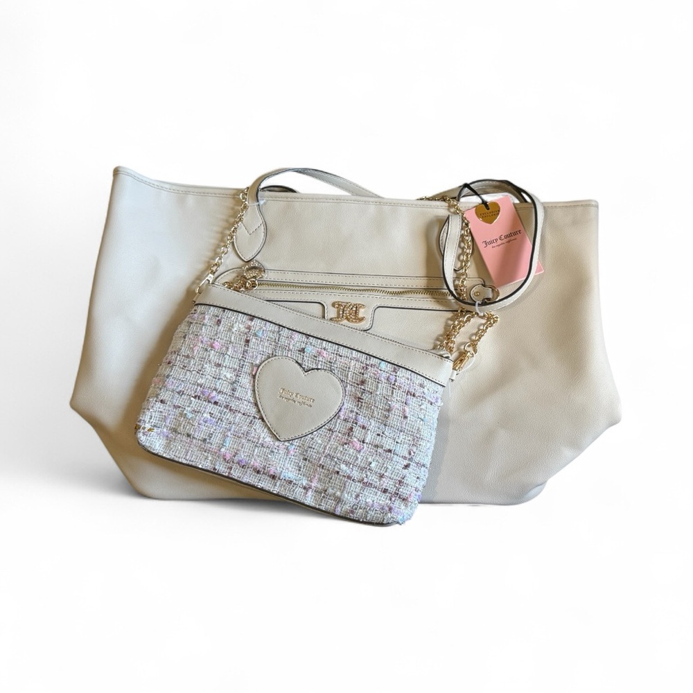 Elegant Cream and Pink Women's Bag Set
